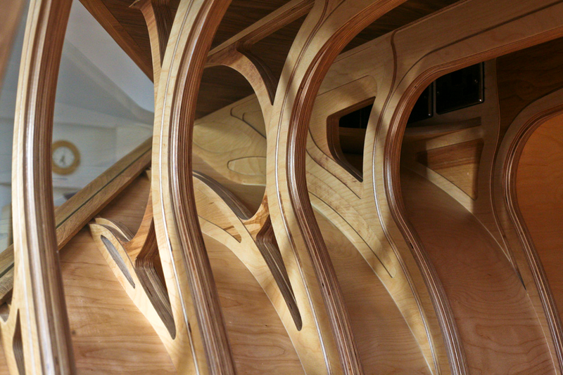 Illustration for article titled Bendy Wooden Room Snaps Together Like Tetris, Takes Over House